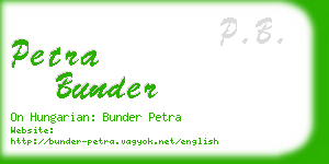 petra bunder business card